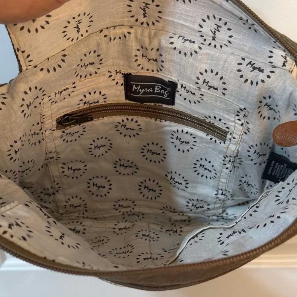 Spell Bound Messenger Bag in Olive green and Leather - Picture 12 of 16